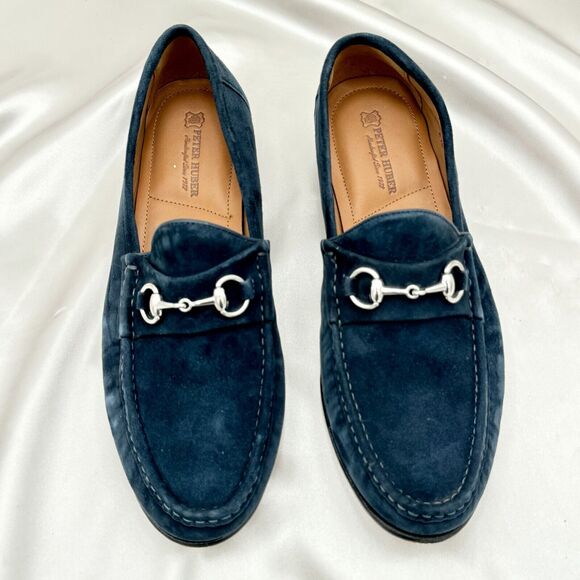 Peter Huber Ascot Classic Blue Suede Horsebit Men\'s Size 9.5 Loafers main image 5